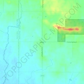 Carte topographique Lindsey, altitude, relief