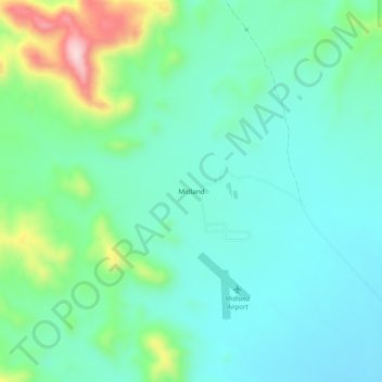 Carte topographique Midland, altitude, relief