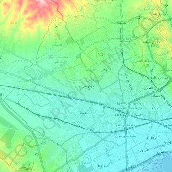Carte topographique Douar Hicher, altitude, relief