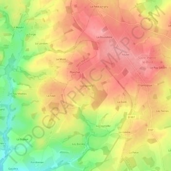 Carte topographique La Fayolle, altitude, relief