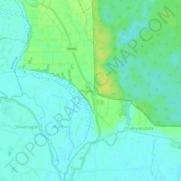 Carte topographique Nayabasti, altitude, relief