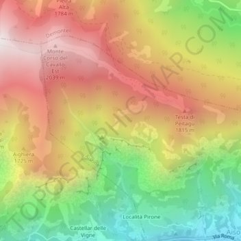 Carte topographique Ventöu, altitude, relief