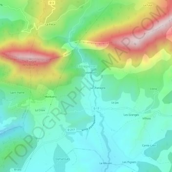 Carte topographique Méhane, altitude, relief