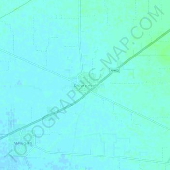 Carte topographique Gideranwali, altitude, relief