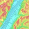 Carte topographique Long Reach, altitude, relief