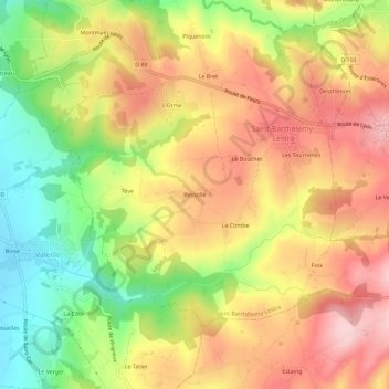Carte topographique Bessolle, altitude, relief