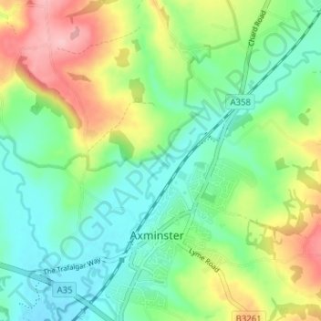 Carte topographique Cloakham, altitude, relief
