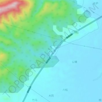 Carte topographique 松村, altitude, relief