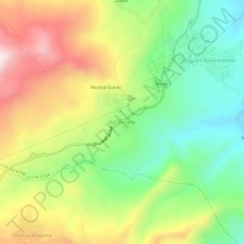 Carte topographique Aïn Amara, altitude, relief