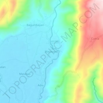 Carte topographique Macasipac, altitude, relief