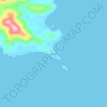 Carte topographique Koukou, altitude, relief