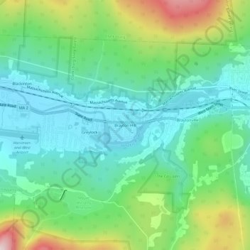 Carte topographique Brayton Hill, altitude, relief
