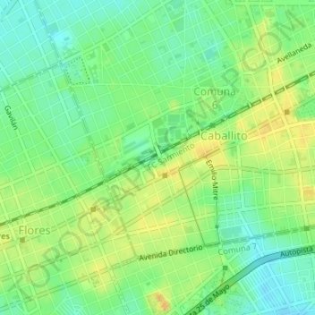 Carte topographique Mirador, altitude, relief