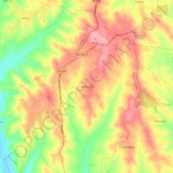 Carte topographique Alcorriol, altitude, relief