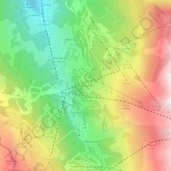 Carte topographique Belvedere, altitude, relief