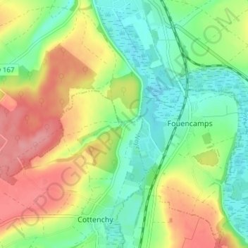 Carte topographique Le Paraclet, altitude, relief