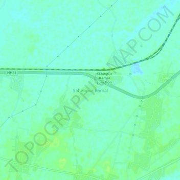 Carte topographique Sahebpur Kamal, altitude, relief