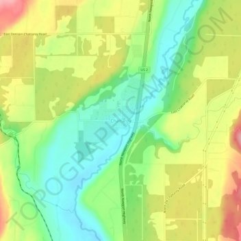 Carte topographique Chattaroy, altitude, relief