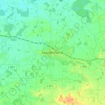 Carte topographique Sendenhorst, altitude, relief