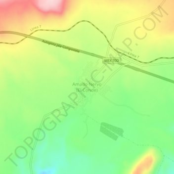 Carte topographique Amado Nervo (El Conde), altitude, relief