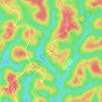 Carte topographique Nkoabang, altitude, relief