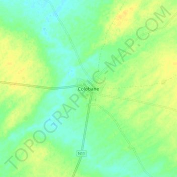 Carte topographique Colobane, altitude, relief