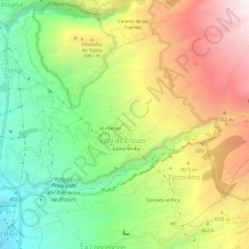 Carte topographique La Vista, altitude, relief