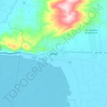 Carte topographique Jamay, altitude, relief