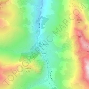 Carte topographique Bonnenuit, altitude, relief