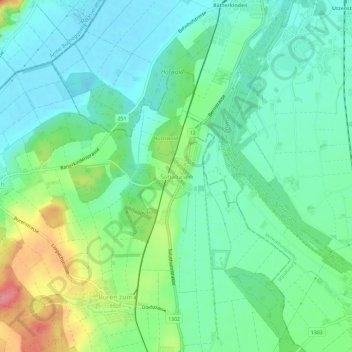 Carte topographique Schalunen, altitude, relief