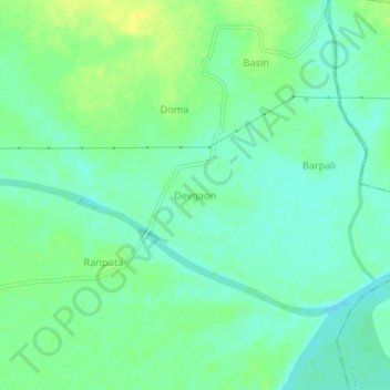 Carte topographique Devgaon, altitude, relief
