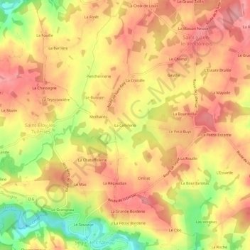 Carte topographique La Cellelerie, altitude, relief