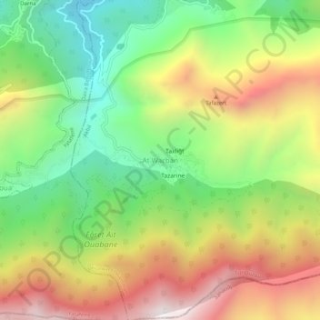 Carte topographique Aït Ouabane, altitude, relief