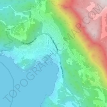 Carte topographique Kalkan, altitude, relief