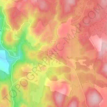 Carte topographique La Naucodie, altitude, relief