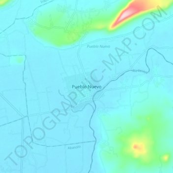 Carte topographique Pueblo Nuevo, altitude, relief