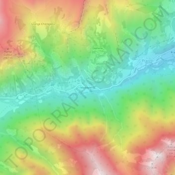 Carte topographique Maddalena, altitude, relief