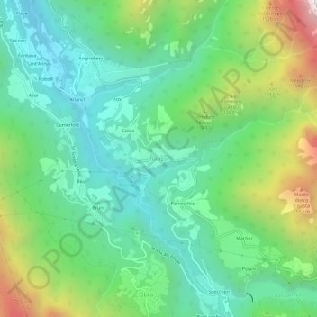 Carte topographique Raossi, altitude, relief