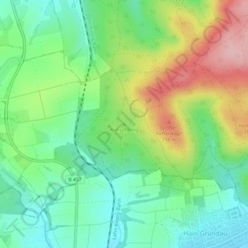 Carte topographique Kreischberg, altitude, relief