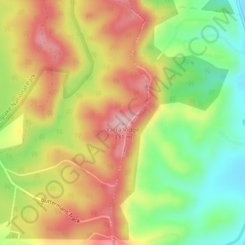 Carte topographique Yarra Ridge, altitude, relief