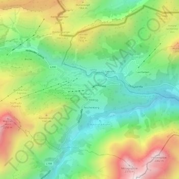 Carte topographique Warth, altitude, relief