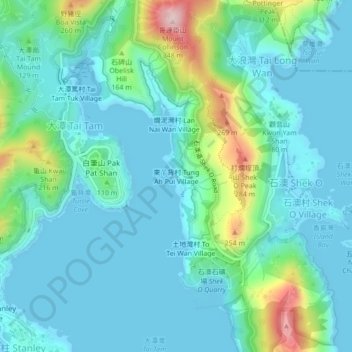 Carte topographique Tung Ah Pui Village, altitude, relief