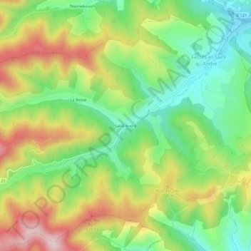 Carte topographique Saint-André, altitude, relief