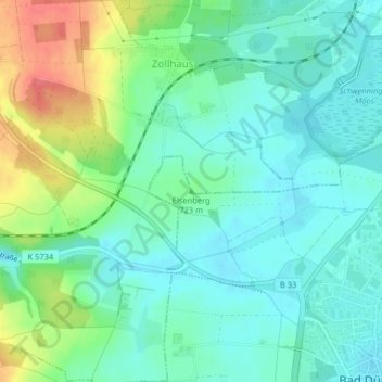 Carte topographique Elsenberg, altitude, relief