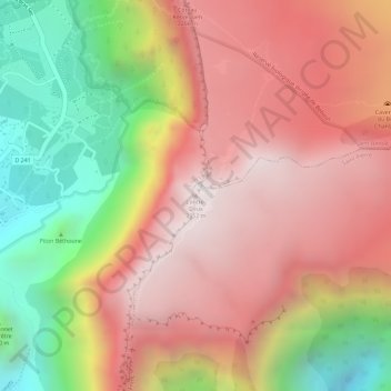 Carte topographique L'entre-Deux, altitude, relief
