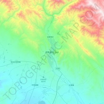 Carte topographique Altay, altitude, relief