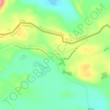 Carte topographique Abra Coihaique, altitude, relief
