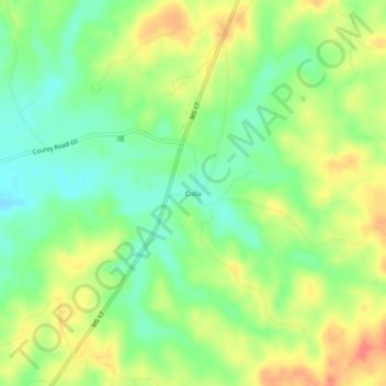 Carte topographique Coila, altitude, relief