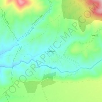 Carte topographique Los Alares, altitude, relief