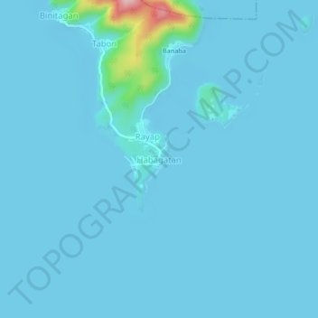 Carte topographique Habagatan, altitude, relief